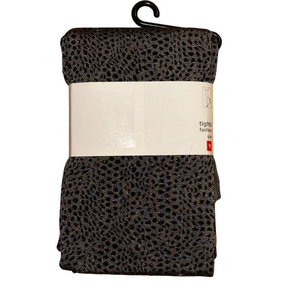 Footed Tights Black Snakeskin Small Medium Womens Gray Animal Print Cute - Picture 3 of 3